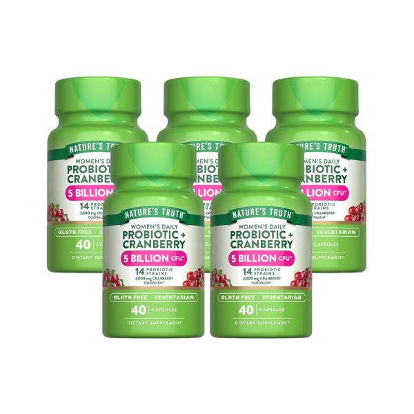 綠萃淨 女性蔓越莓益生菌舒密膠囊x5瓶組(40粒/瓶) 蔓越莓,益生菌,私密困擾,消化道,女性益生菌