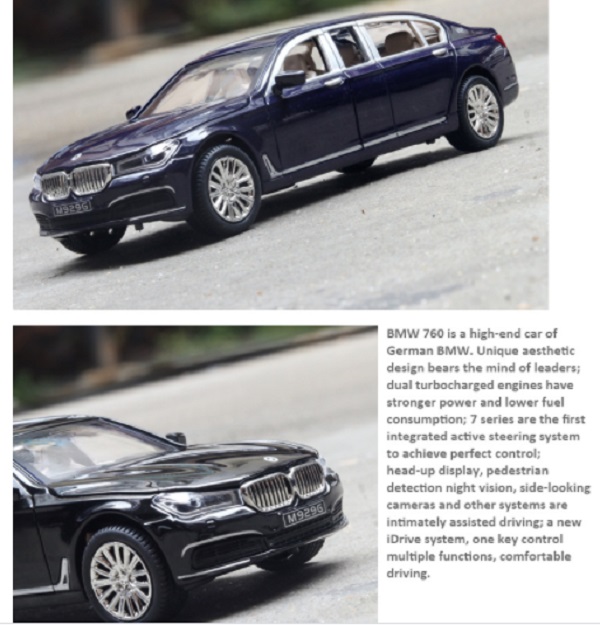 1:24 BMW 760LI 仿真 合金車 