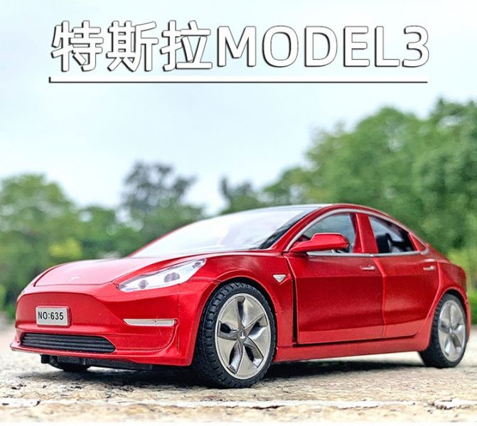 特斯拉 3 Tesla Model 3 1/32 1:32 合金車 迴力車 