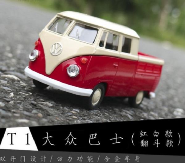1:36 Welly 威利 福斯 麵包車 T1 貨車板 正版授權 1/36 合金車 模型車 迴力車 