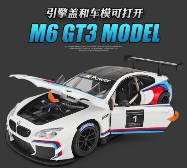1/24 BMW M6 GTR 高仿真 合金車 