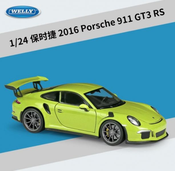 威利 保時捷 911 GT3 RS 1/24 合金車 