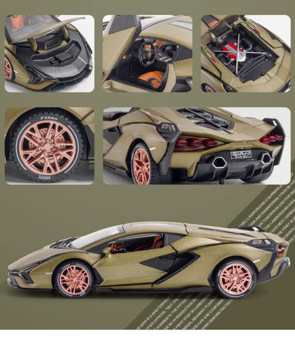 1/24 藍寶堅尼 閃電 SIAN FKP 37 高仿真合金車 1:24 (CZ24001) 
