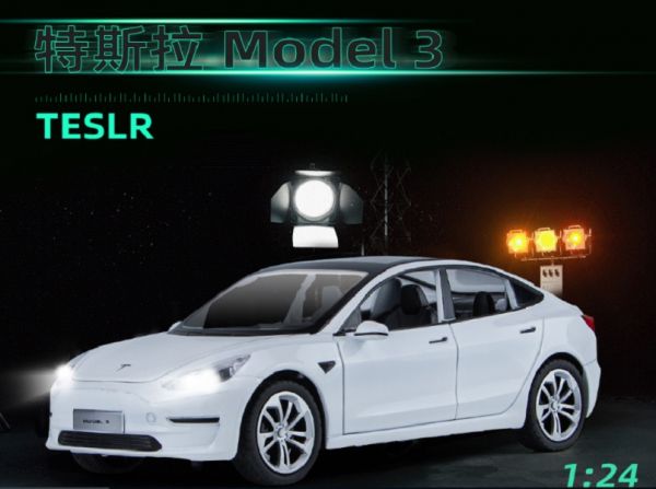 1/24 特斯拉 Model 3 1:24 合金車 模型車 