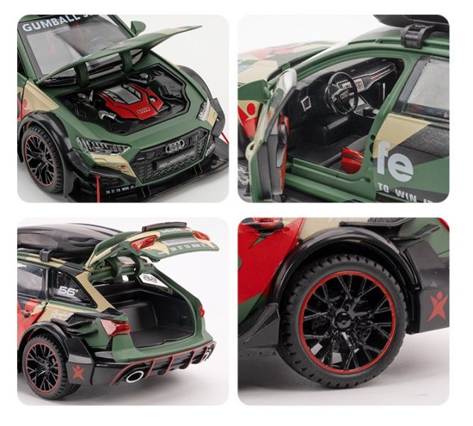 1/24 奧迪 RS6 改裝版 合金車 1:24 迴力車 AUDI RS A6 