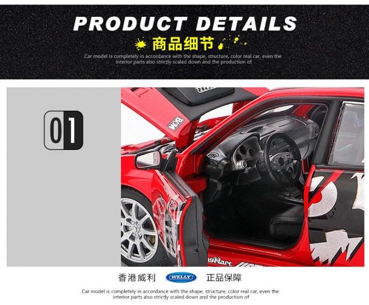 SUBARU 硬皮鯊 廠車式樣 GDB  1/24 合金車 