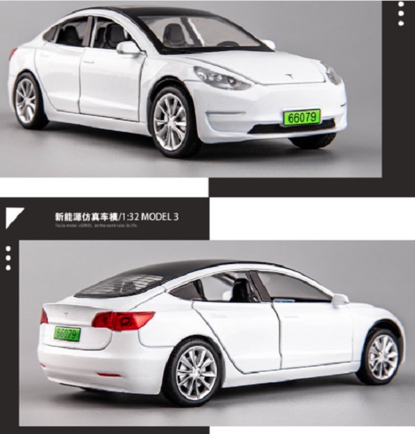 特斯拉 3 Tesla Model 3 1/32 1:32 合金車 迴力車 