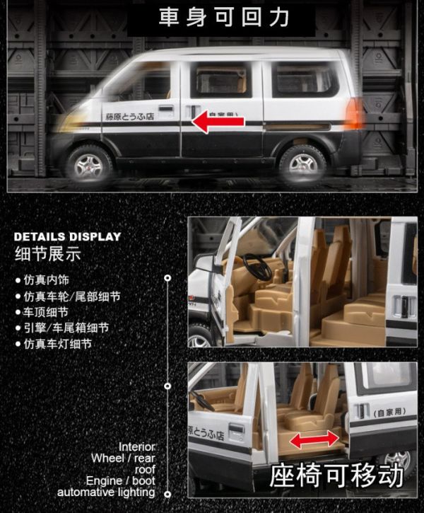 1/24 藤原 豆腐車 小貨車 發財車 小發財 露營車 合金車 1:24 