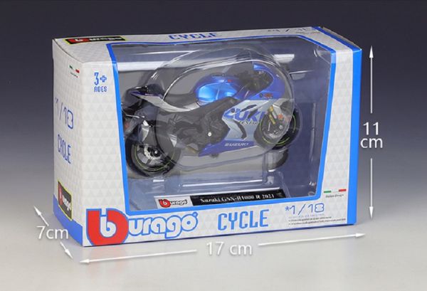 正版授權 Bburago 比美高 1/18 鈴木 SUZUKI GSX-R1000R 重機模型 仿賽 拉力車 