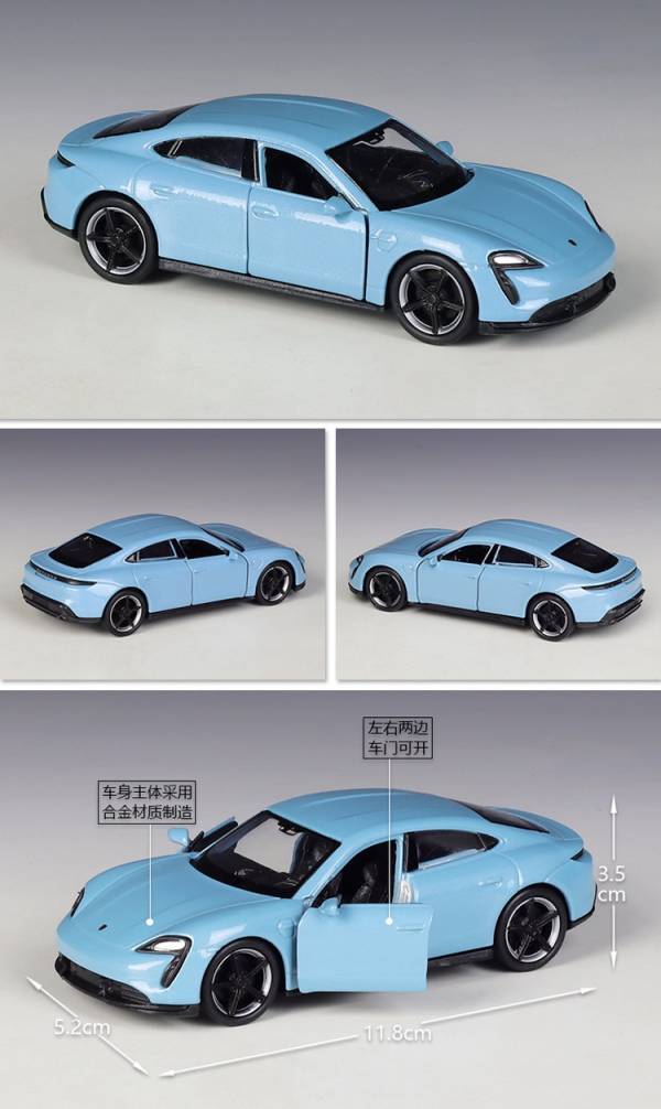 阿莎力 Welly 威利 保时捷Taycan Turbo 正版授權 1：36 1/36 合金車 迴力車 J06 