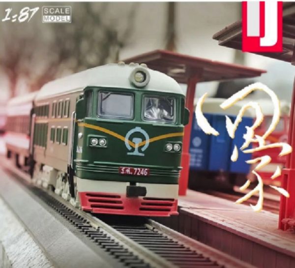 1/87 東風 火車 聯結式 回力聲光 復古 火車模型 