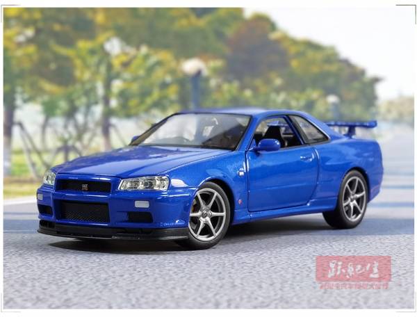 1/24 Welly 威利 尼尚 GTR R34 正版授權 1：24 合金車 