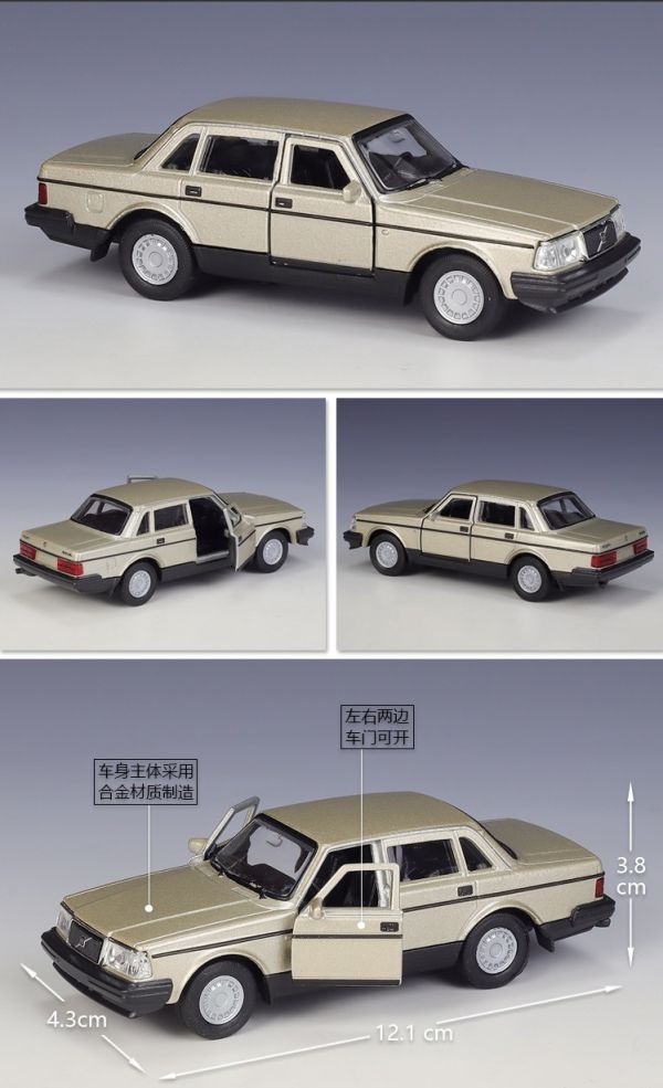 Welly 威利 1:36 VOLVO 240GL 正版授權 1/36 合金車 模型車 迴力車 V02 