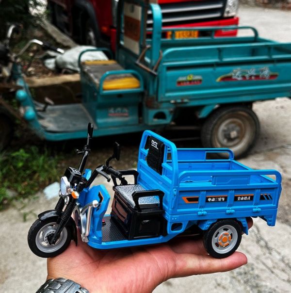 1/12 合金 三輪車 搬運車 菜市場三輪車 1:12 模型車 