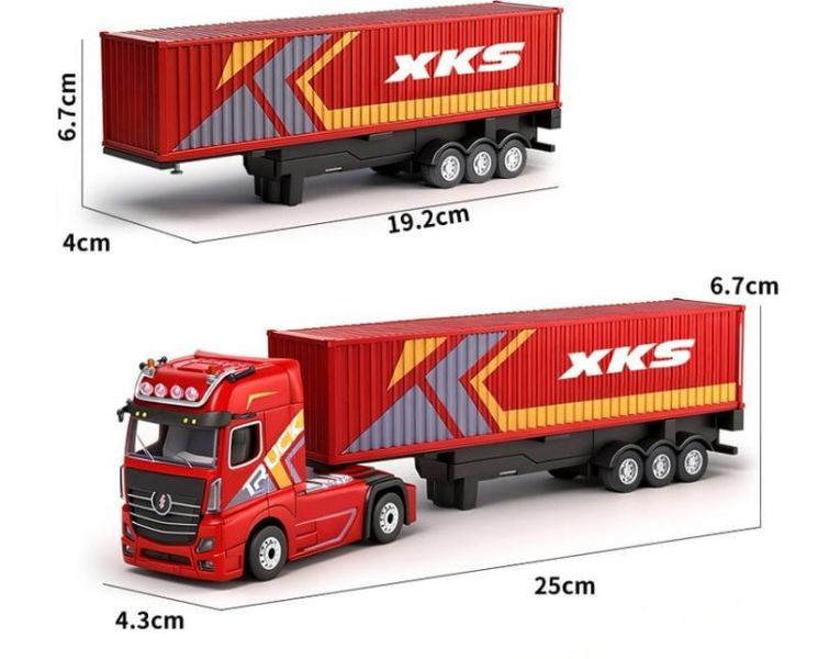 1:64 XK 遙控貨櫃車 迷你遙控車 貨櫃車 拖車 1/64 