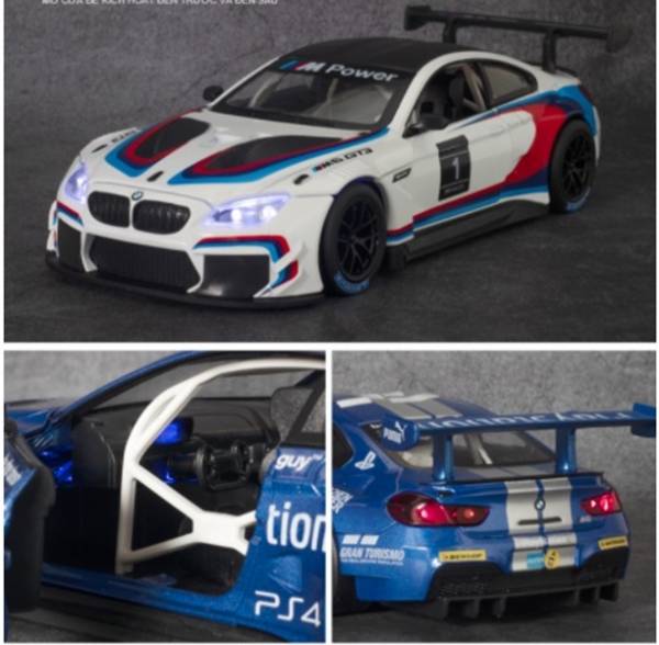 1/24 BMW M6 GTR 高仿真 合金車 