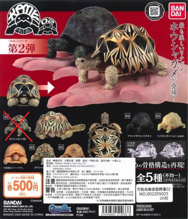 扭蛋 轉蛋 可動烏龜造型轉蛋02 可動烏龜 第二彈  