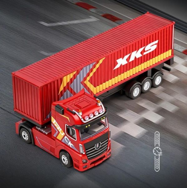 1:64 XK 遙控貨櫃車 迷你遙控車 貨櫃車 拖車 1/64 