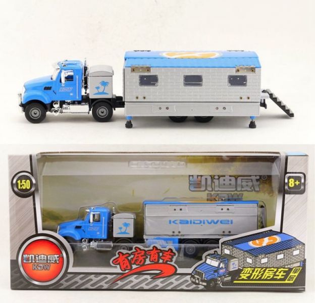 1:50 仿真 旅行房車 變形汽車 貨櫃車 