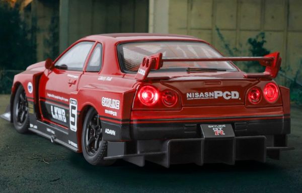 1/24 日式 爆走 GTR R34 GT-R JDM 合金車 1:24 