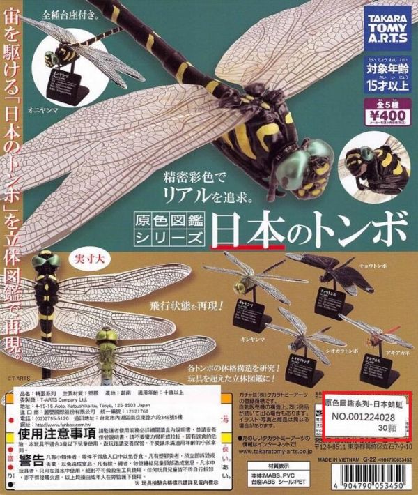 扭蛋 轉蛋 原色圖鑑系列 日本蜻蜓 