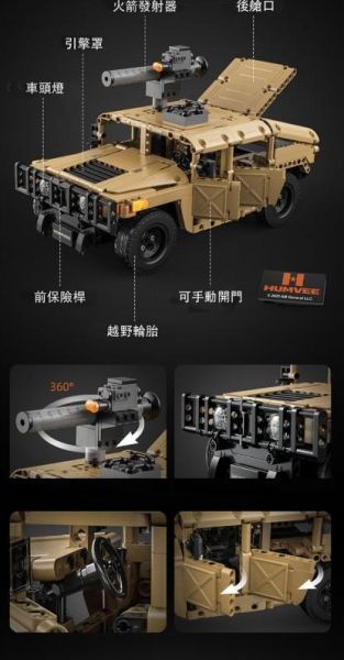 原廠授權 積木遙控車 積木車 HUMVEE 悍馬 越野車 