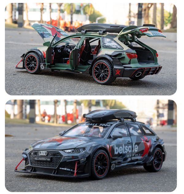 1/24 奧迪 RS6 改裝版 合金車 1:24 迴力車 AUDI RS A6 