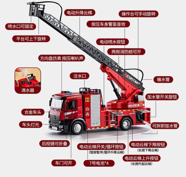 佳都 電動升降 可噴水 消防車 雲梯車 消防雲梯車 工程車 
