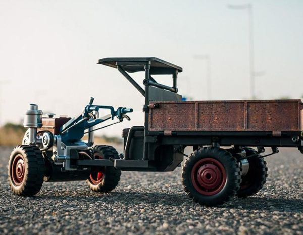 復古 遙控老鐵牛 農耕車 