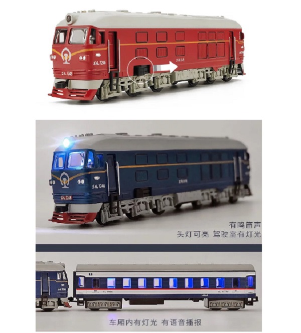 1/87 東風 火車 聯結式 回力聲光 復古 火車模型 