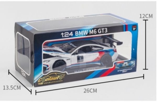 1/24 BMW M6 GTR 高仿真 合金車 