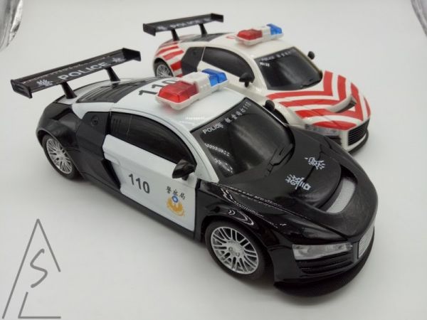 遙控車 玩具車 警察 110 遙控警車 會閃光 