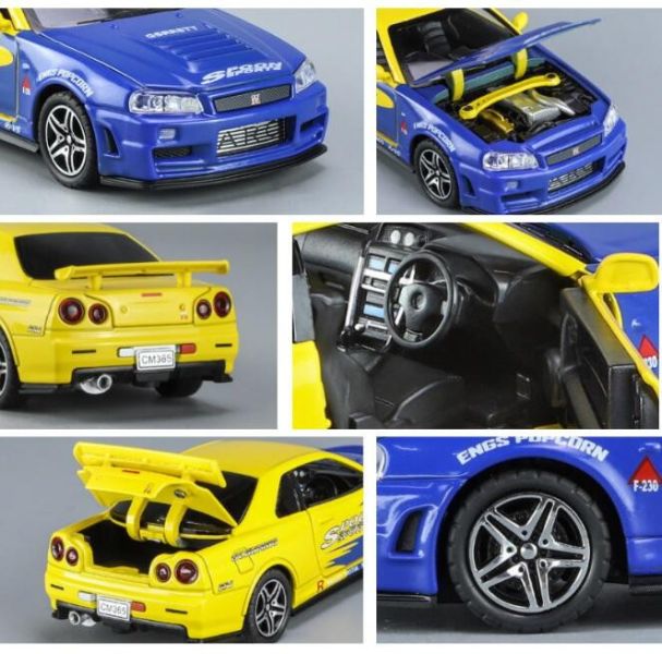 1/32 仿真 尼桑 GTR R34 GT-R 1:32 合金車 