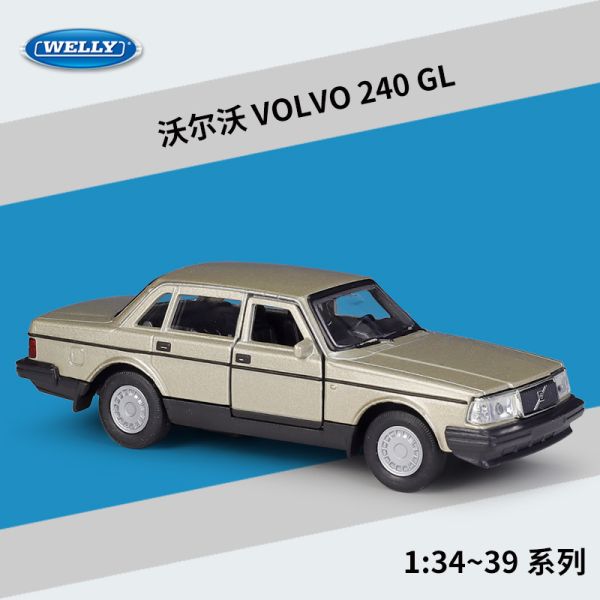 Welly 威利 1:36 VOLVO 240GL 正版授權 1/36 合金車 模型車 迴力車 V02 