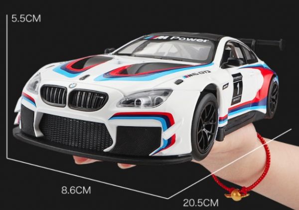 1/24 BMW M6 GTR 高仿真 合金車 