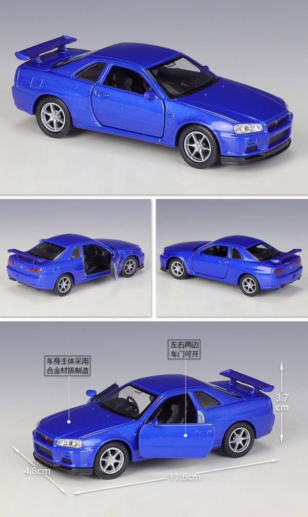 威利 正版授權 1：36 尼尚 GTR 1/36 合金車 模型車 