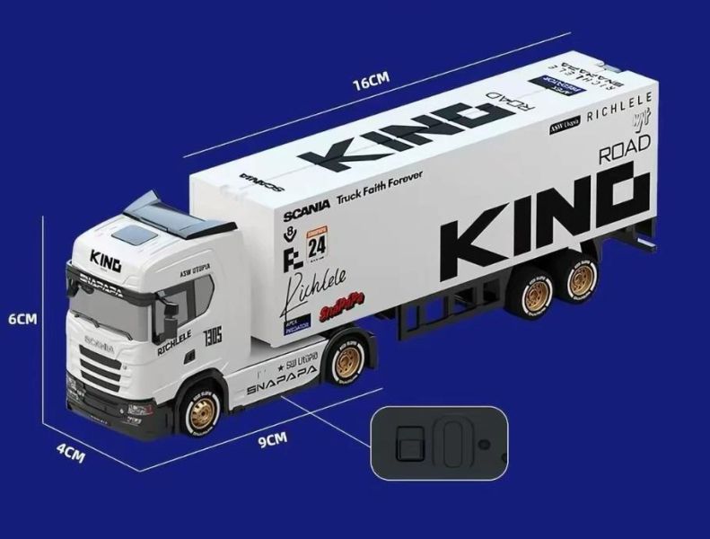 1:64 斯坎尼亞 遙控歐翼貨櫃車 迷你遙控車 拖車 1/64 