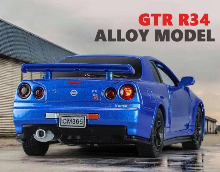 1/32 仿真 尼桑 GTR R34 GT-R 1:32 合金車 