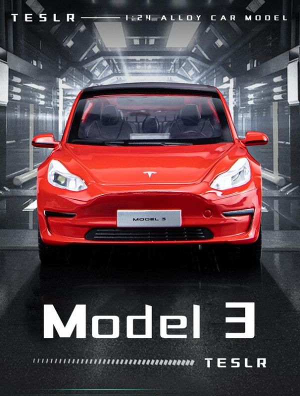 1/24 特斯拉 Model 3 1:24 合金車 模型車 