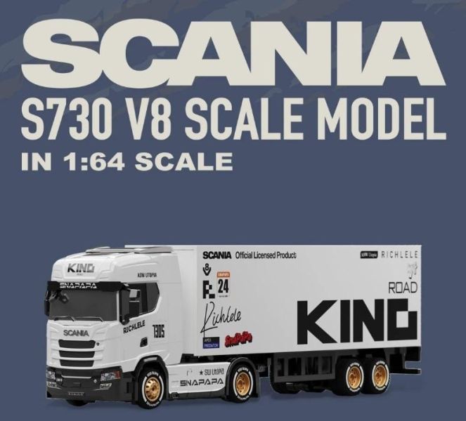 1:64 斯坎尼亞 遙控歐翼貨櫃車 迷你遙控車 拖車 1/64 