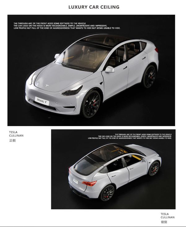 1/24 新款 特斯拉 Y 合金車 1:24 模型車 電動車 