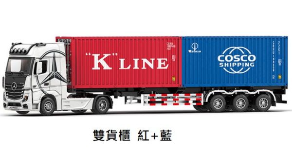 超合金 賓士 貨櫃車 1/24  合金模型 模型車 1/24 全拖 
