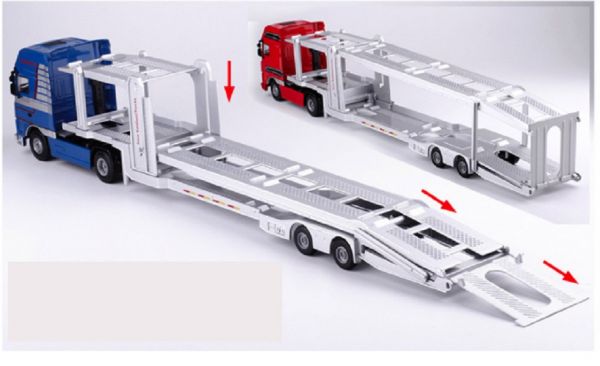 凱迪威 1:50 汽車雙層運輸車 工程車 雙層車 