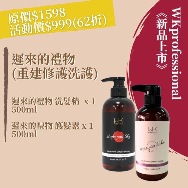 遲來的禮物 洗髮+護髮 重建髮質組合 髮膜,護髮,蒸氣護髮,時尚,質感,女性,禮物,藝人,網紅,醫美,全方位