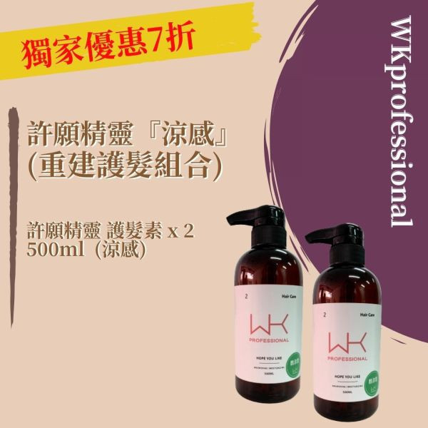 (油性頭皮)許願精靈 護髮(涼感) x2 重建護髮組合 