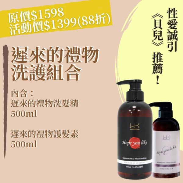 (貝兒推薦)遲來的禮物 洗護組 500ml 洗髮精,護髮,洗護組,時尚,質感,女性,禮物,藝人,網紅,醫美,全方位