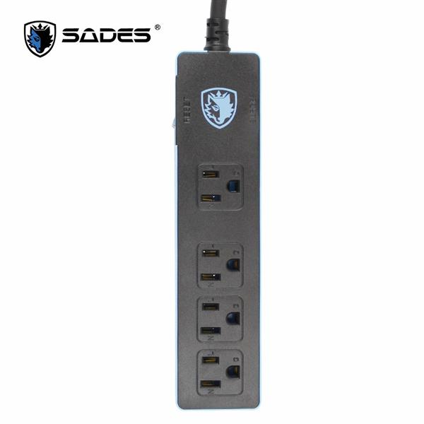 賽德斯 SADES 1切4插座 黑藍 1.5米 大電流 電競 延長線 賽德斯,SADES,1切4,插座,黑,藍,1.5米,大電流,電競,延長線