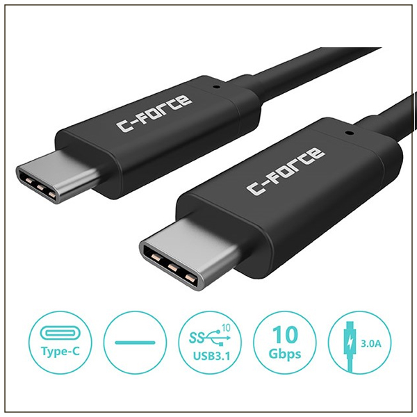 C-Force Type-C to C公對公 3A 快充 充電線  C-Force,NS,NINTENDO SWITCH,SWITCH,蘋果,iPhoneX,QC,快充線,iPhone8,8Plus,兼容iphone7