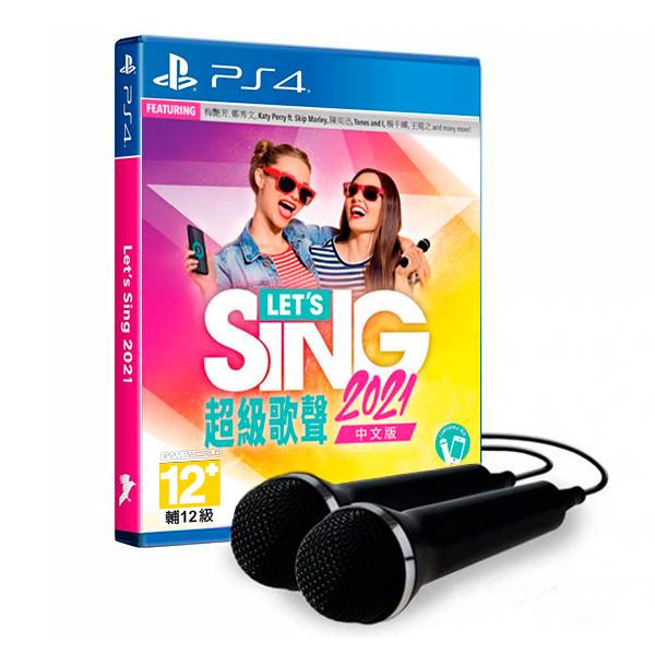 PS4 超級歌聲 Let's Sing 2021 + 兩組 麥克風 / 中文版 NS,PS4,超級歌聲,Let's Sing 2020,Let's Sing,中文,陳奕迅,中文歌曲,麥克風,多人
