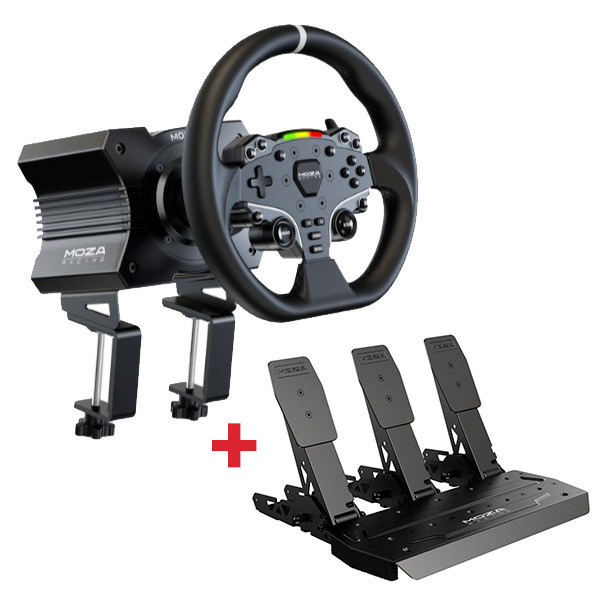 【極新二手】MOZA R5 三踏板組 / 台灣公司貨 MOZA,R5,方向盤,直驅,賽車模擬,FORZA,AC,圖馬斯特,T300,PC